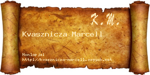 Kvasznicza Marcell névjegykártya